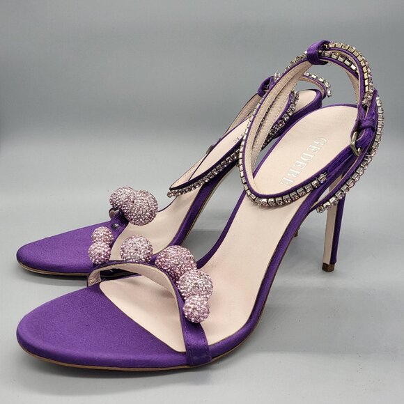 GEDEBE Crystal Embellished Jill Satin Sandals